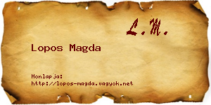 Lopos Magda névjegykártya
